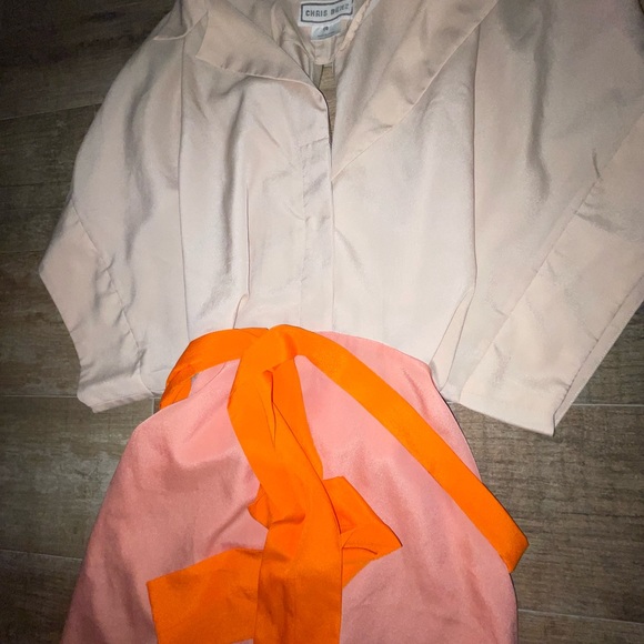 Vintage style gently used midi dress with waist tie, working zipper size 10 - Picture 3 of 5